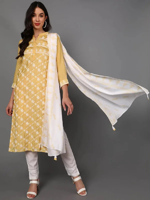 Ahika Poly Silk Embroidered Kurta Trousers With-PKSKD1360_XS