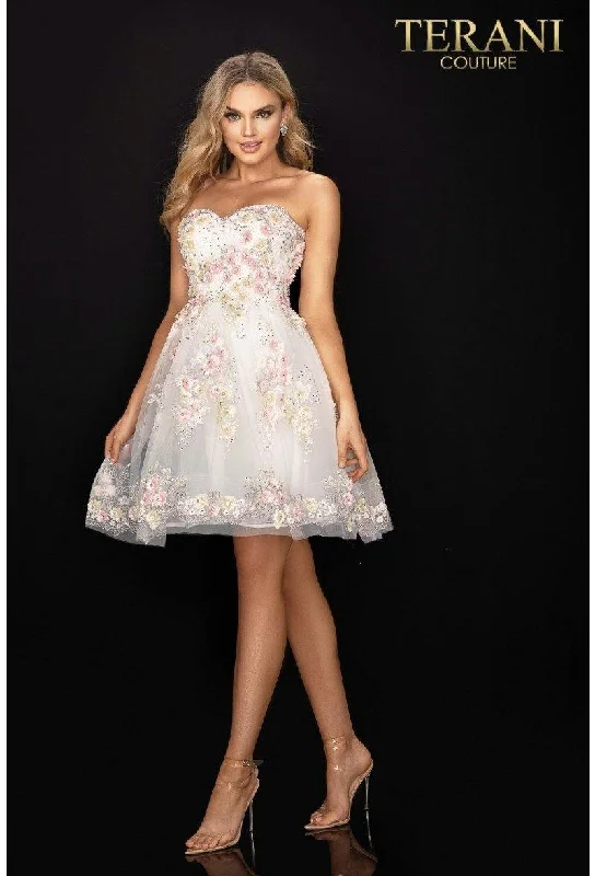 Terani Couture 2011P1025 Floral Prom Short Dress