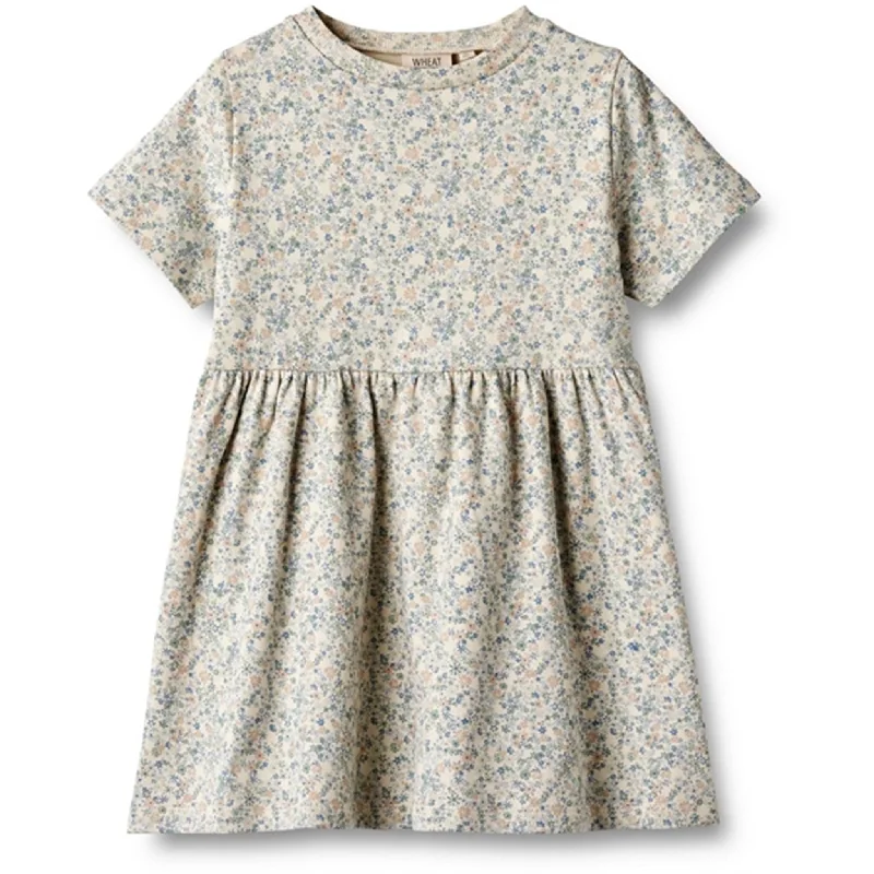 Wheat Sandshell Mini Flowers Jersey Dress Anna