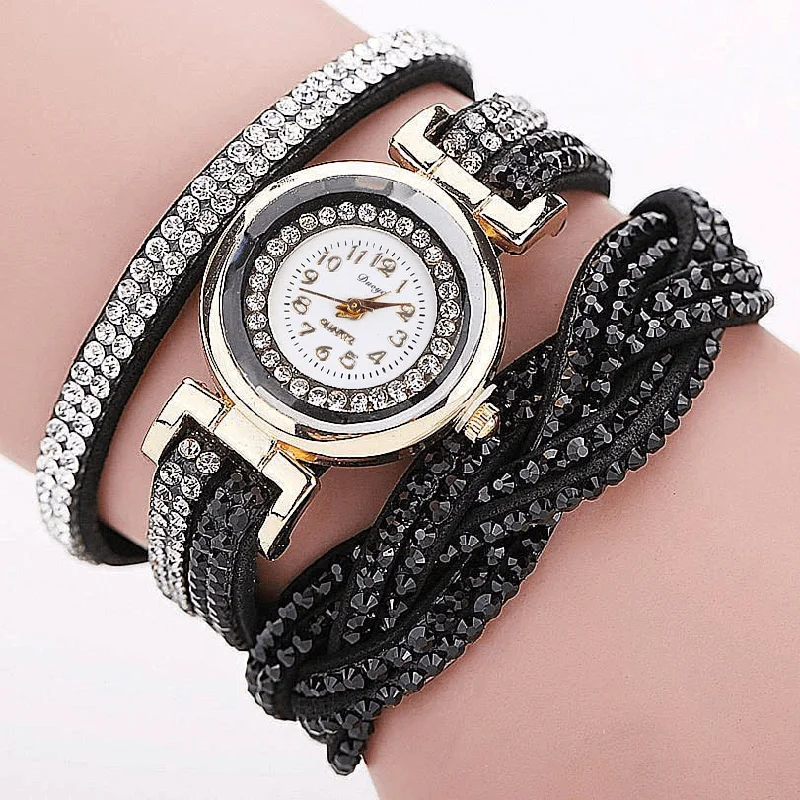 DUOYA D056 Crystal Retro Style Ladies Bracelet Watch Dress Quartz Watches