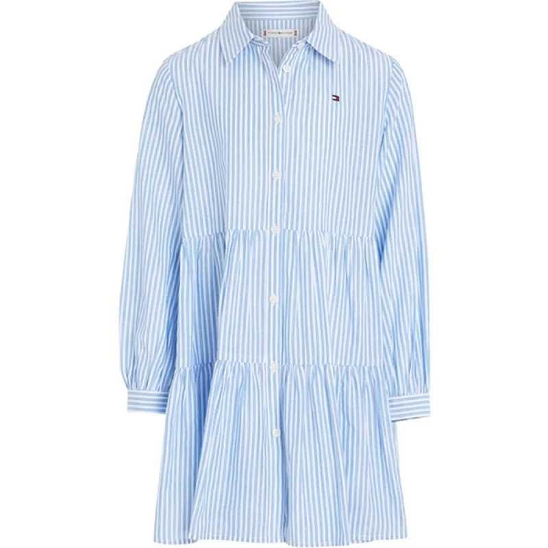 Tommy Hilfiger Lurex Stripe Shirt Dress Blue Stripe