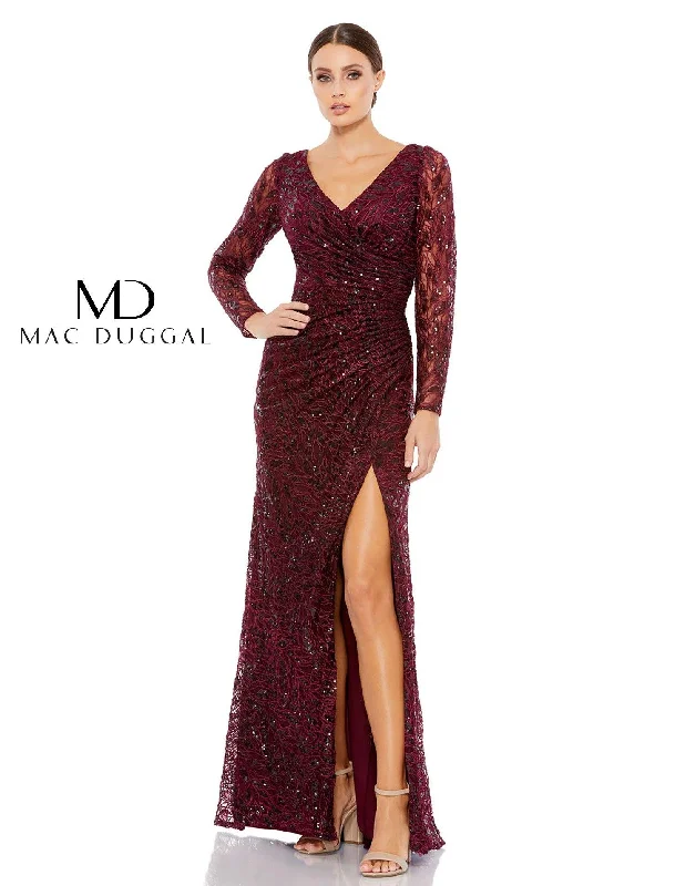 Mac Duggal 12412 Long Sleeve Formal Evening Dress