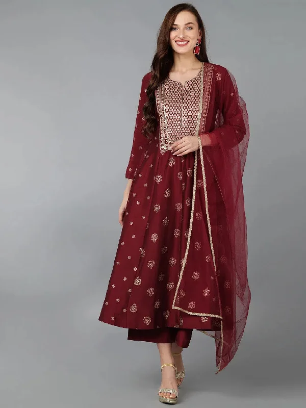 Ahika Women Silk Blend Embroidered Woven Design-PKSKD1708_XS