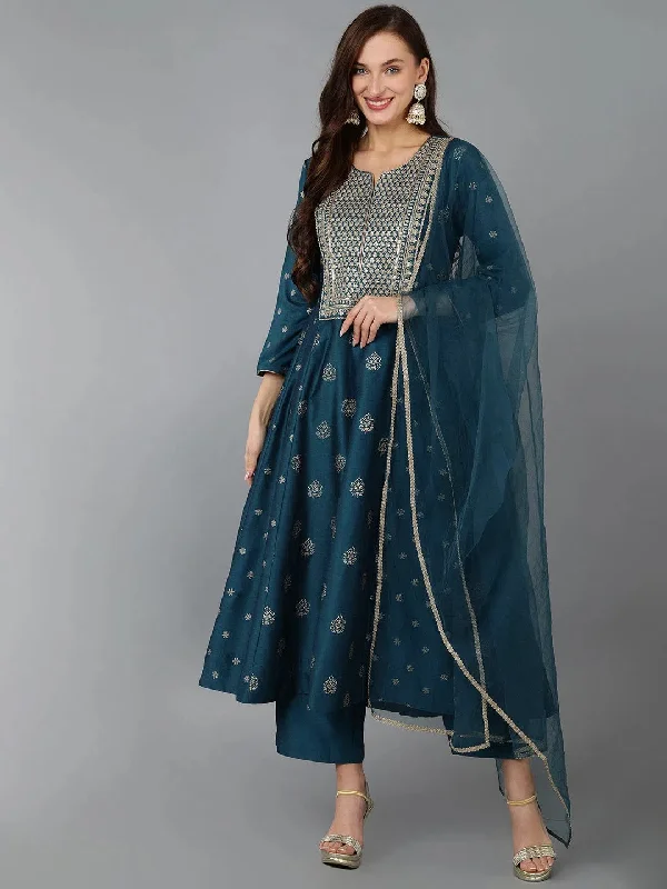 Ahika Women Silk Blend Embroidered Woven Design-PKSKD1711_XS