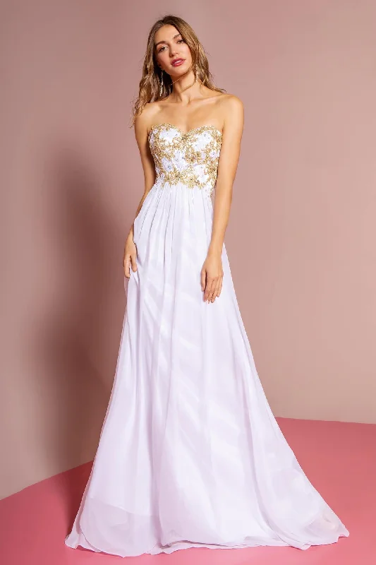 Prom Strapless Sweetheart Chiffon Long Formal Dress Sale