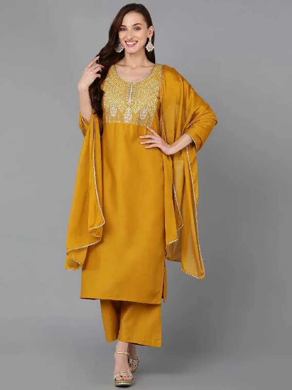 Ahika Women Silk Blend Yoke Design Kurta-PKSKD1827_XS