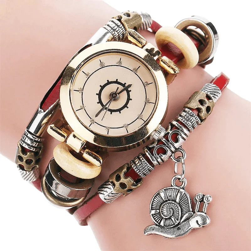 Original Residential Style Retro Ladies Dress Diamond Dial Leather Strap Women Quartz Watch