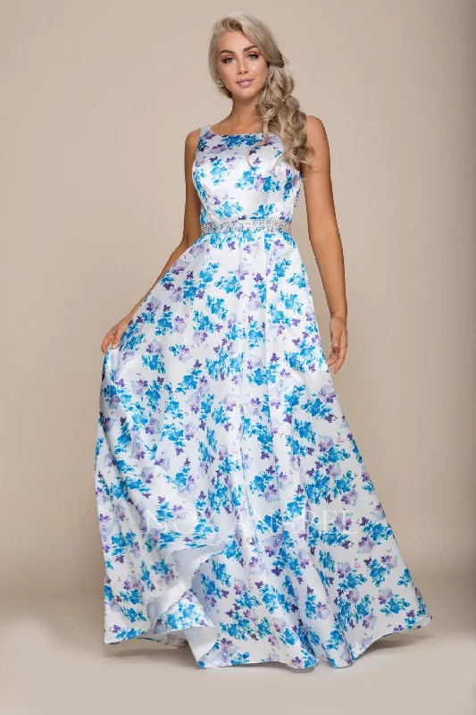 Long Floral Prom Dress Formal Gown