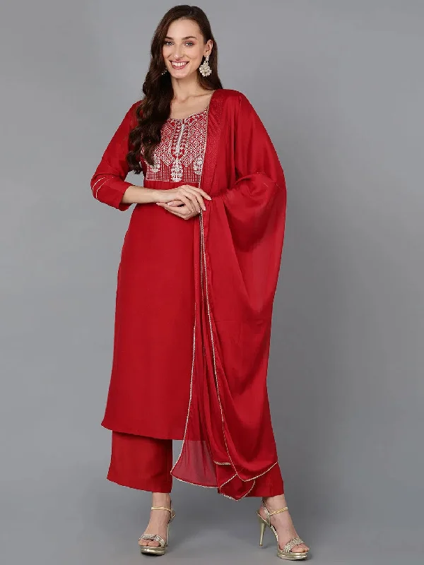 Ahika Women Silk Blend Yoke Design Kurta-PKSKD1828_XS