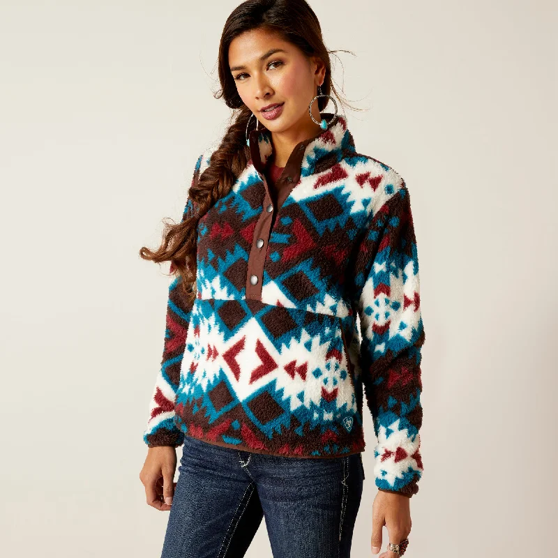 Ariat Women's Berber Snap Front Sweatshirt, Plainsview Print