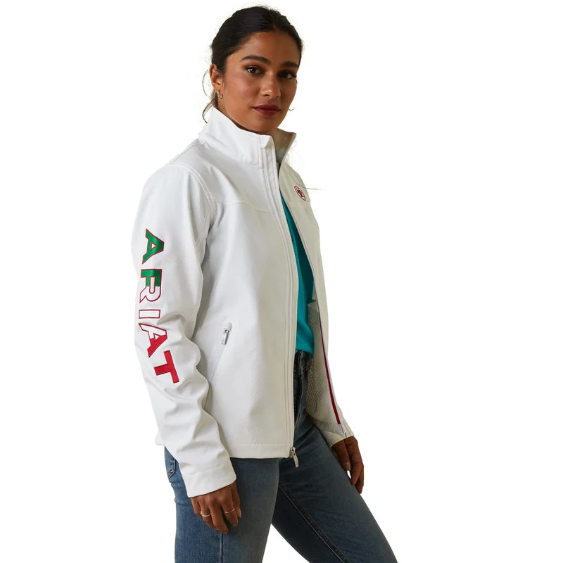 Ariat Women's Classic Team Softshell MEXICO Water Resistant Jacket, White