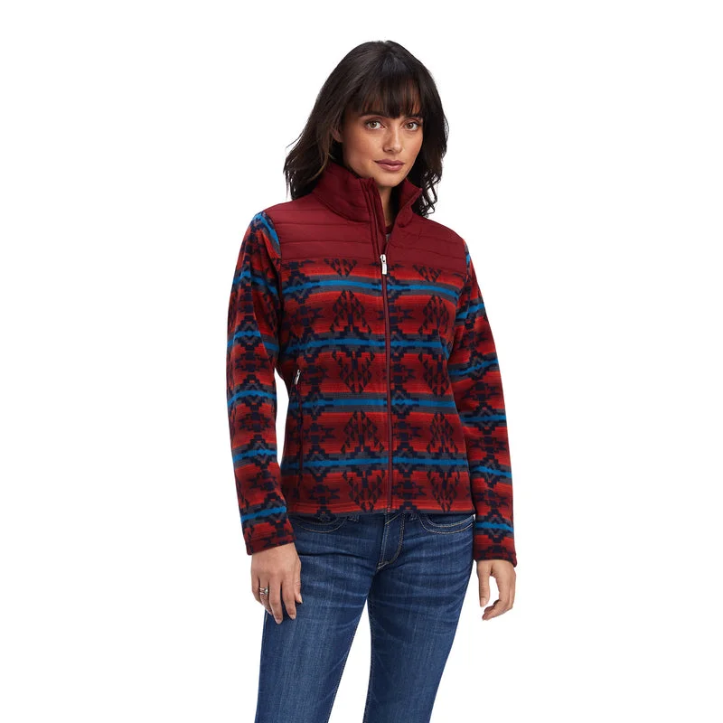 Ariat Women's Prescott Fleece Jacket Sun-Dried Tomato, Dark Red