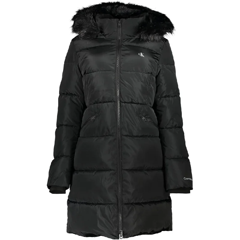 Calvin Klein Chic Hooded Jacket with Removable Fur Detail