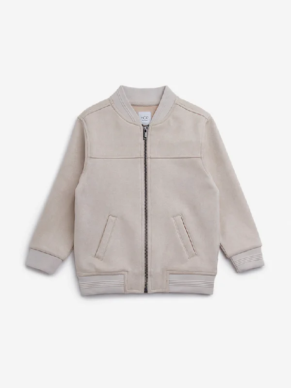 HOP Kids Beige Faux-Suede Jacket