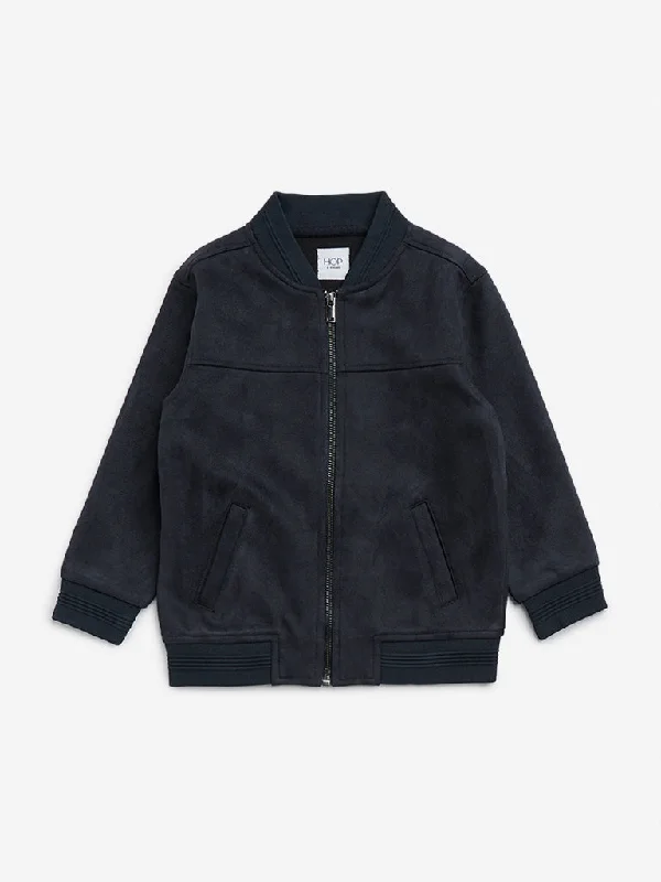 HOP Kids Navy Faux-Suede Jacket