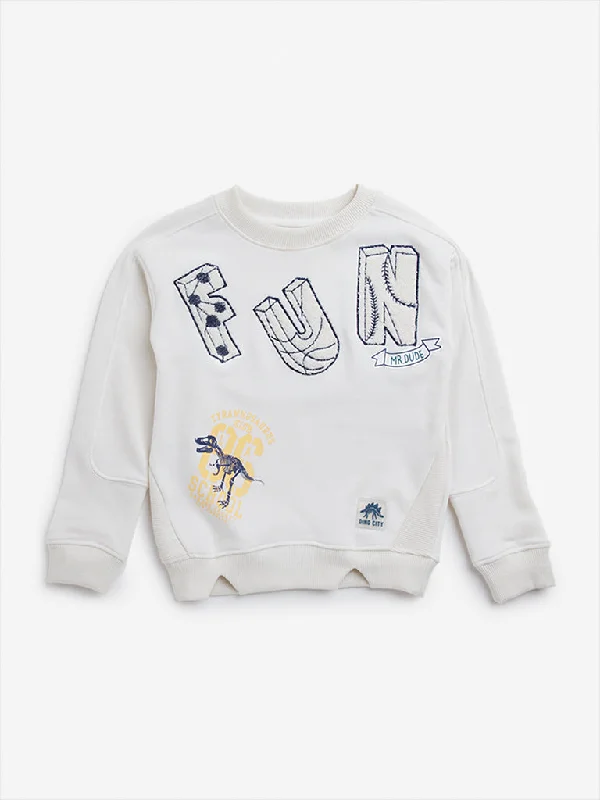 HOP Kids Off-White Applique-Detailed Sweatshirt