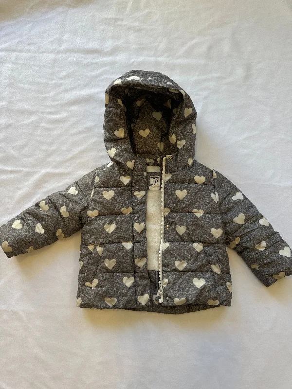 Gap Warm Winter Puff Coat with Heart Design 3T