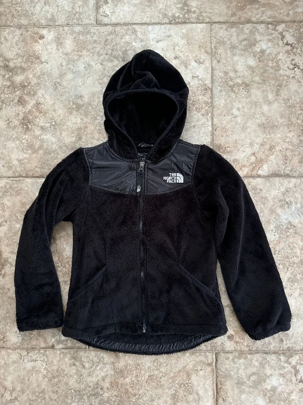 The north face XS excellent condition black hooded fleece 6T/6