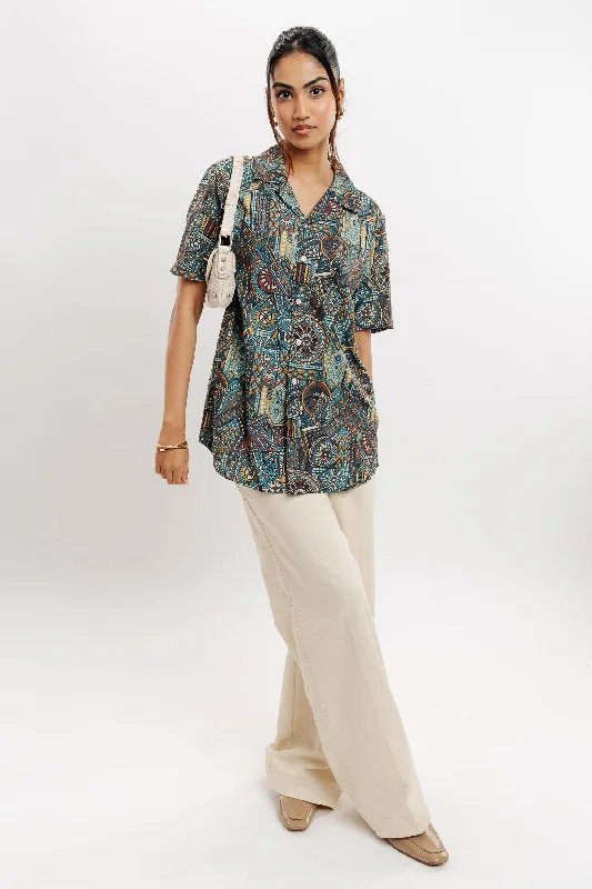 Ancient Print Women's Resort Shirt