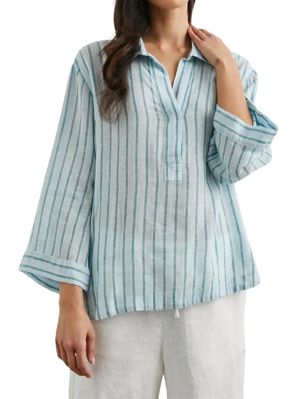 Banks Striped Top Shirt In Cambria Stripe