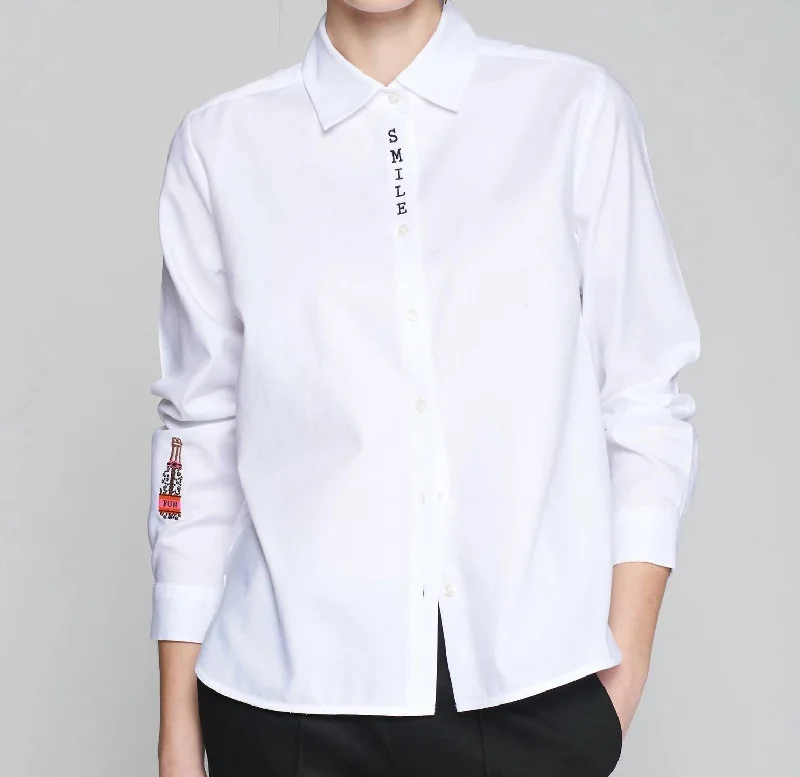 Isabella Shirt Embroidered White Structure Shirt Embroidered White Structure