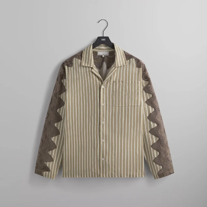 &Kin Lace Combo Adonis Camp Collar Shirt - Arch