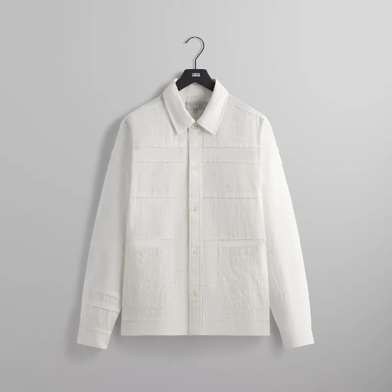 Kith Mixed Embroidery Boxy Collared Overshirt - White