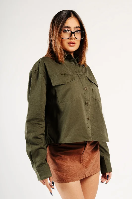 Light Olive Front Pocket Shirt