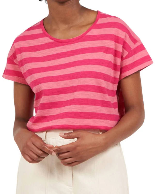 Women's Tetrip Knit Tshirt In Grenadine & Sorbet