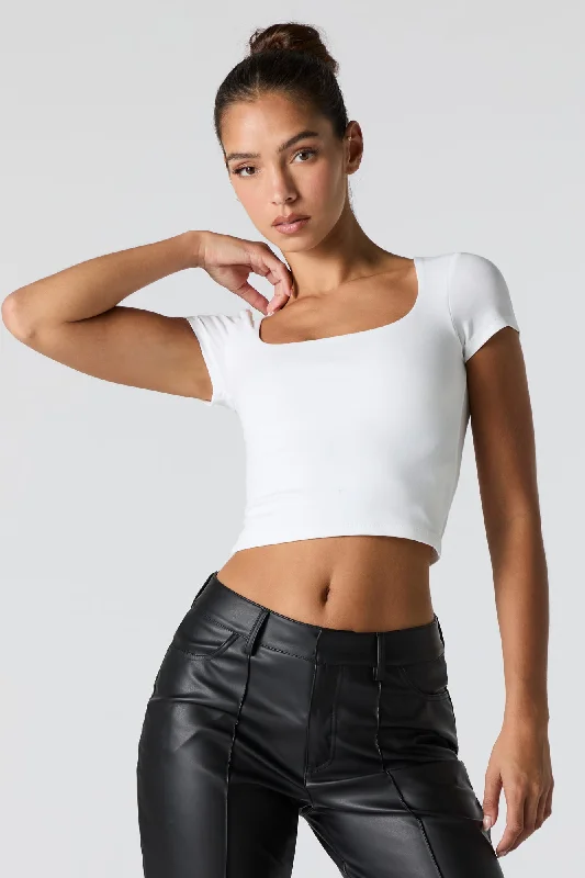 Square Neck Cropped T-Shirt