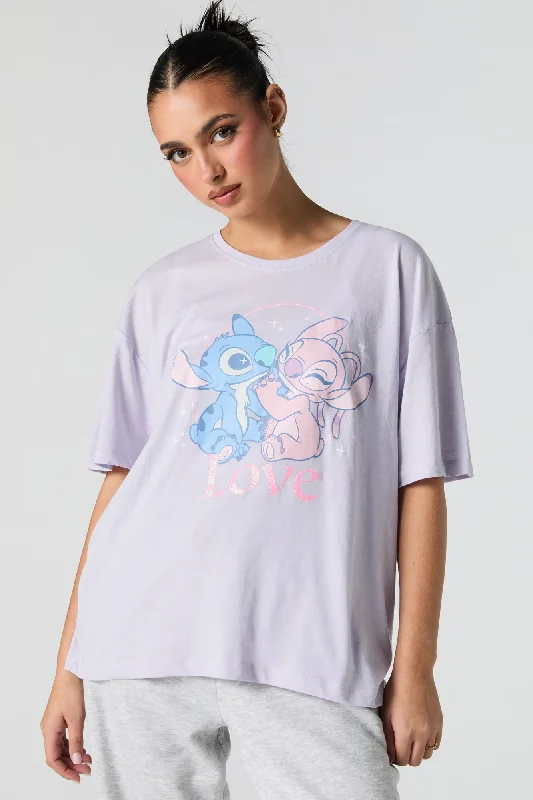 Stitch & Angel Love Graphic Boyfriend T-Shirt