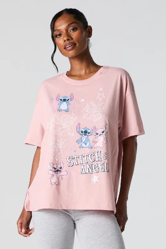 Angel and Stitch Graphic Boyfriend T-Shirt