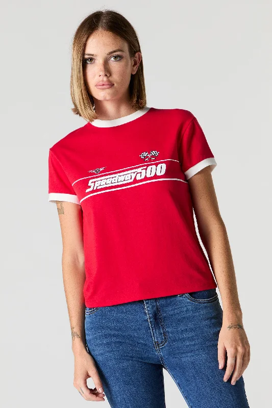 Speedway 500 Graphic Sporty Ringer T-Shirt