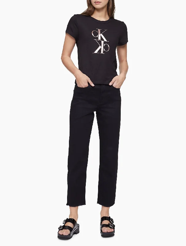 Calvin Klein Mirror Monogram Logo Baby T-Shirt - Women