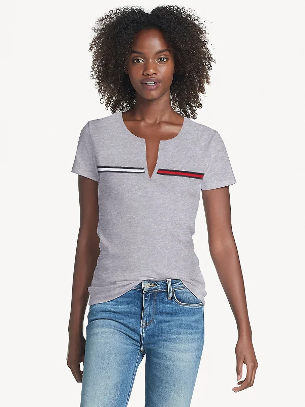 Tommy Hilfiger Essential Split-Neck T-Shirt - Women