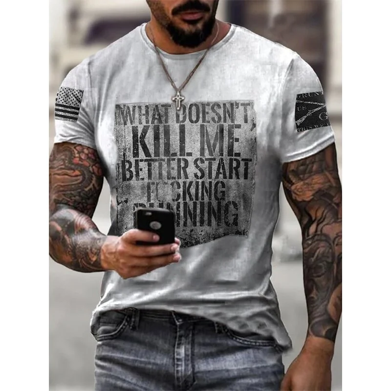 Fashion casual printed mens t-shirt