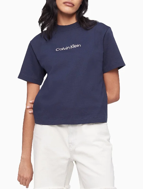 Calvin Klein Relaxed Fit Standard Logo Crewneck T-Shirt - Women