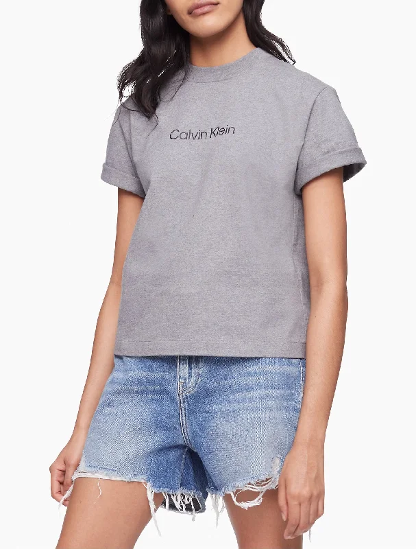 Calvin Klein Relaxed Fit Standard Logo Crewneck T-Shirt - Women