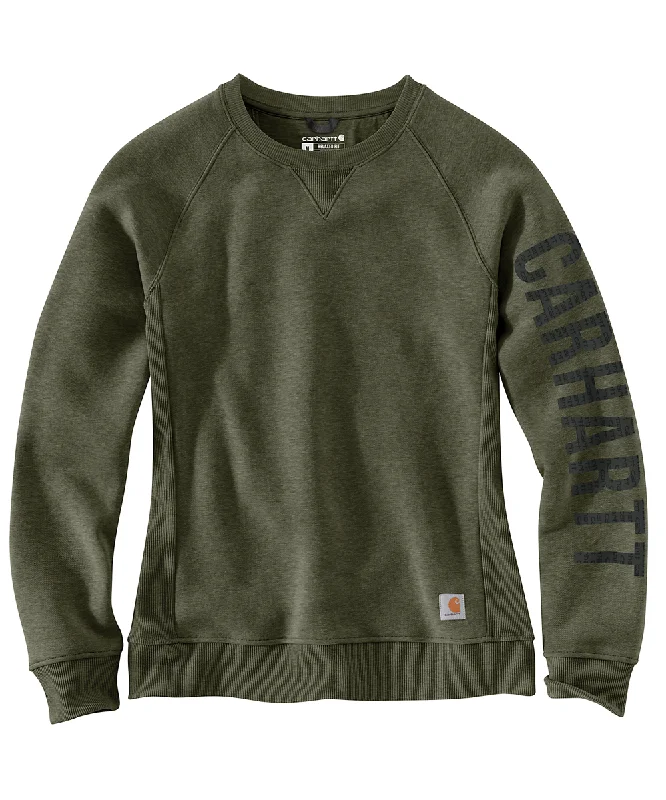 Carhartt Women's Midweight Logo Crew Neck Sweatshirt - Basil Heather