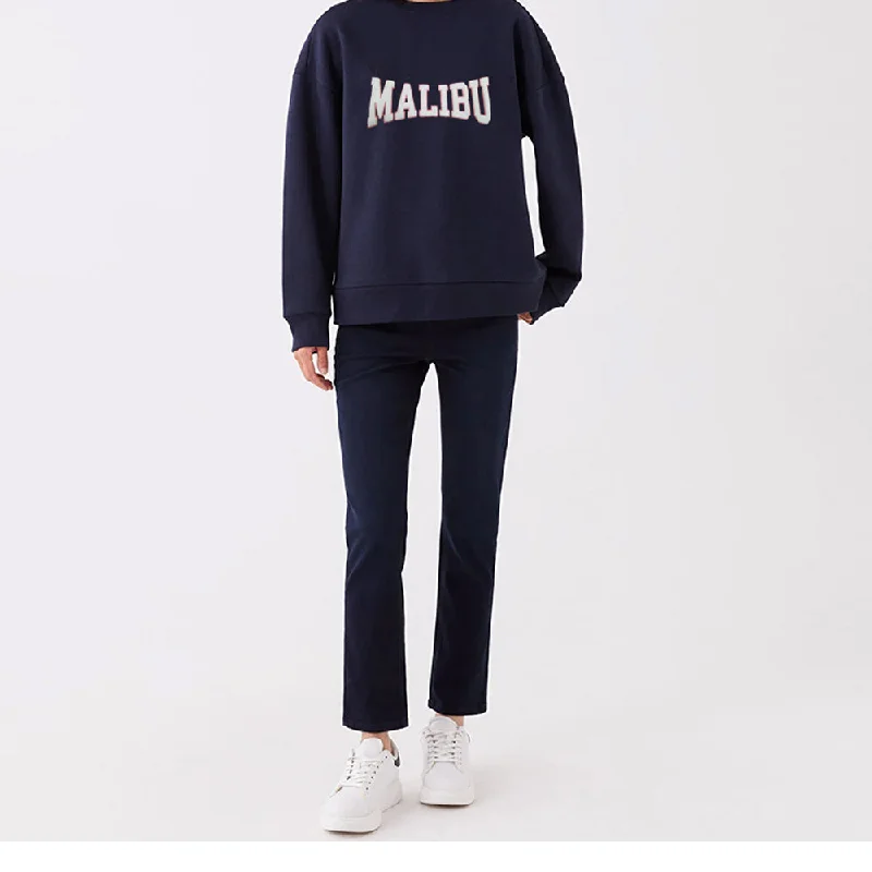 CDP Malibu Embroided Blue Fleece Sweatshirt 12166