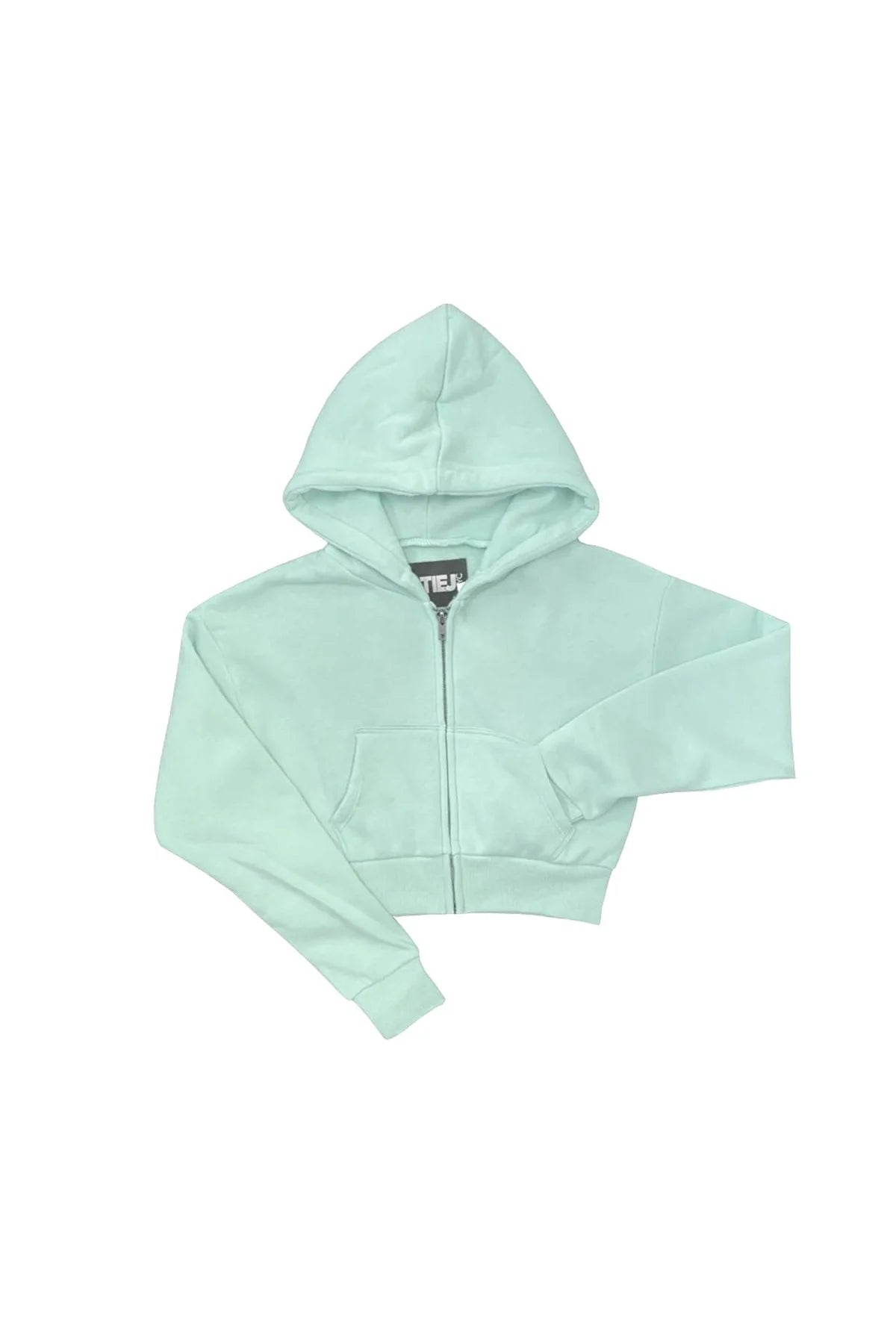 Sea Green Dylan Zip Crop Hoody