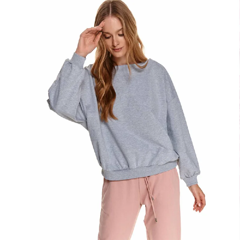 TS Loose Style Plain Grey Light Fleece Sweatshirt  8714