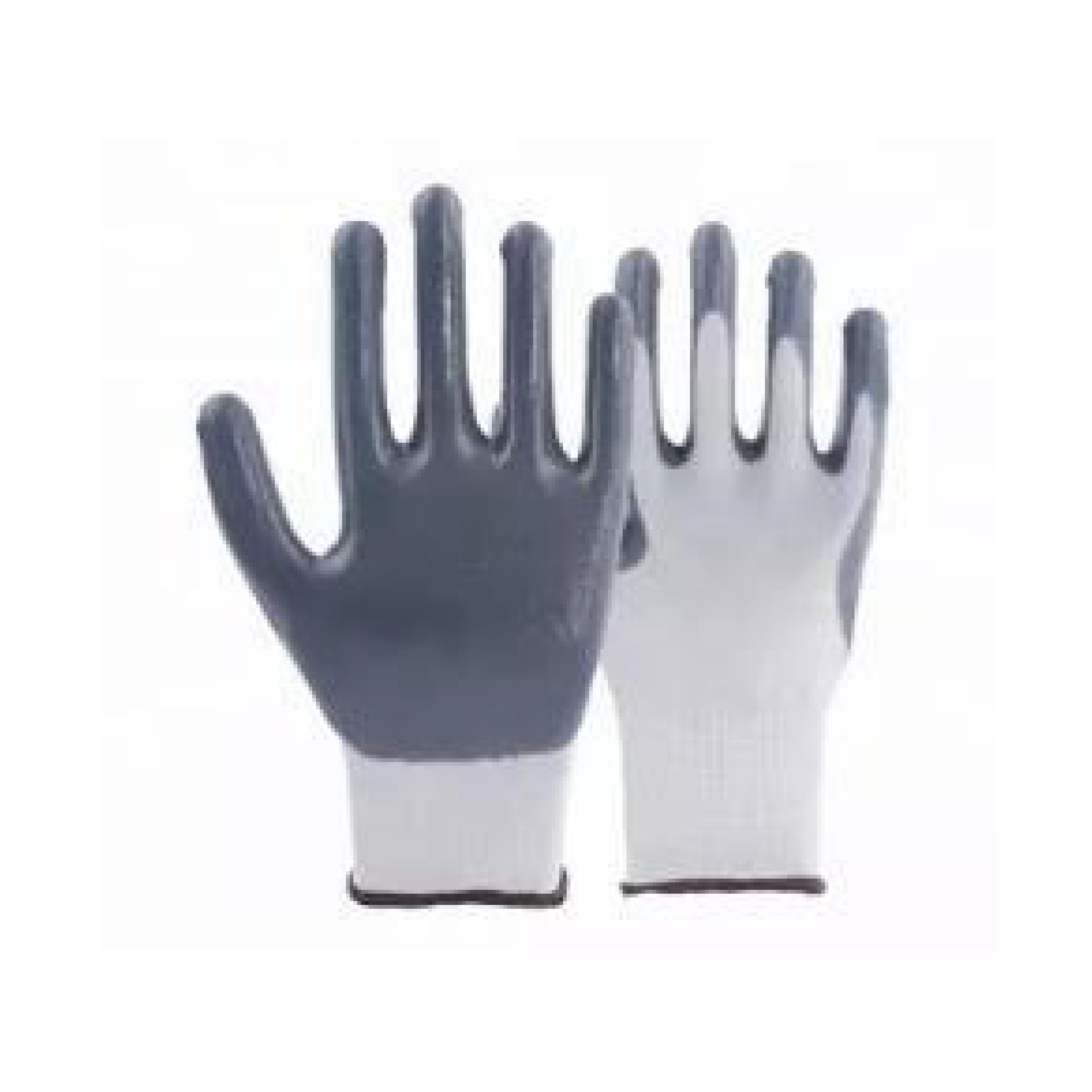 White Polyester Nitrile Palm Gloves