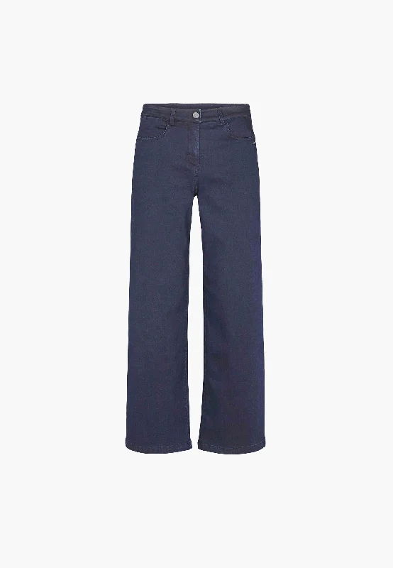 Serene 5-pocket Loose - Medium Length - Dark Blue Denim