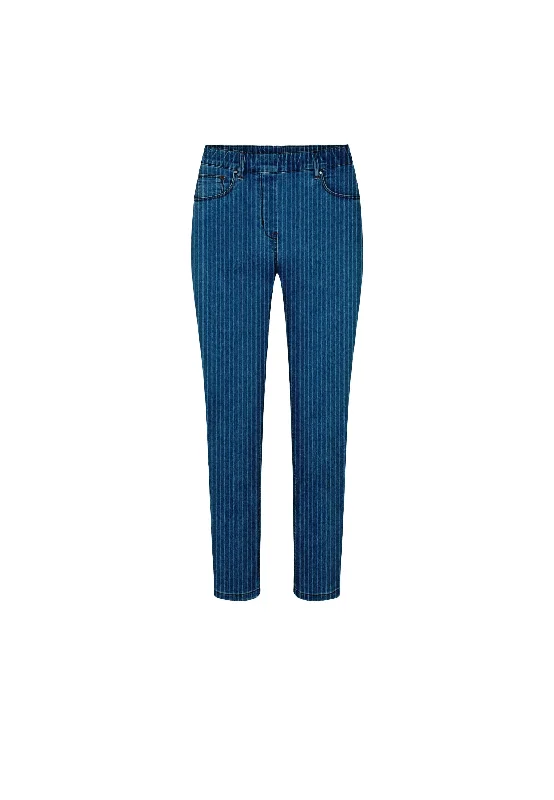 Hannah Regular - Extra Short Length - Blue Denim Stripe