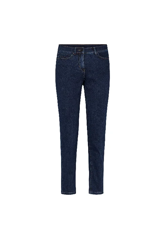 Agatha Slim - Medium Length - Dark Blue Denim