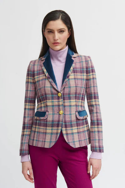 "Zaragoza" Purple Plaid Blazer