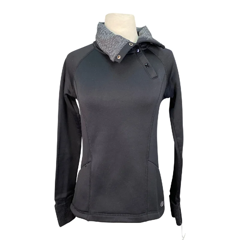 Dover Saddlery Cowl Neck Pullover in Black/Herringbone Inside Collar - Women's XS