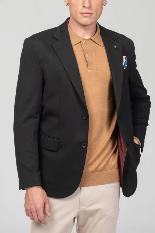 Notch Lapel Blazer - Black