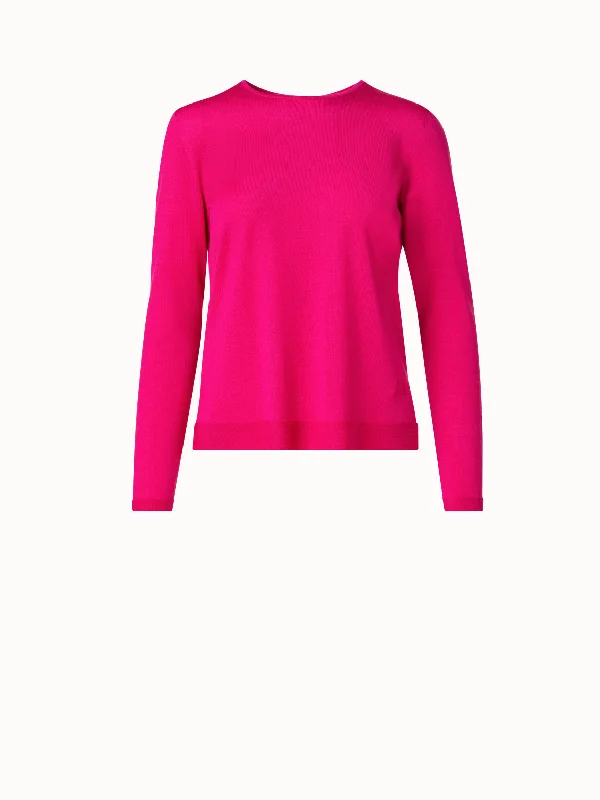 Seamless Cashmere Silk Knit Pullover